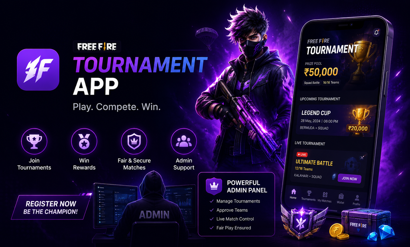 Freefire tournament app